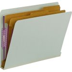 Smead® Pressboard End Tab Folders, Letter, 6-Section, Gray, 10 Folders (SMD26810)