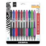 Zebra Sarasa Retractable Gel Pen, Assorted Ink, Medium, 10 per Set (ZEB46881)
