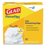 Glad® ForceFlex 13 Gallon Drawstring Tall Kitchen Bags, 100 Bags (CLO78526)