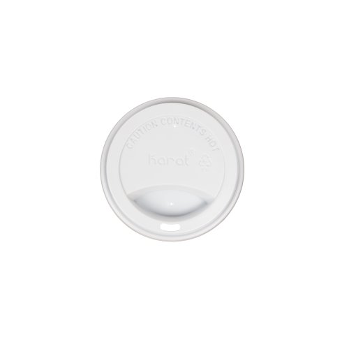 Karat Lollicup Karat 90mm PP White Sipper Dome Lids For 10 24 Oz Paper