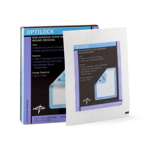 Medline OptiLock Nonadhesive Super Absorbent Wound Dressings 5 X 5 5