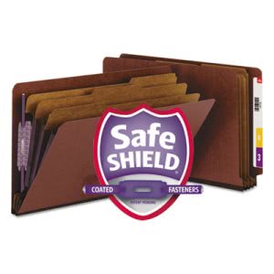 Smead® Pressboard End Tab Folders, Legal, 8-Section, Red, 10 per Box (SMD29865)