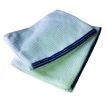 Knuckle Buster White/Blue Ribbed Bar Towel, 14 x 18, 12 Towels (MFBM1418WH)