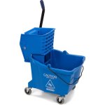 Carlisle 35 Quart Mop Bucket with Side-Press Wringer, Blue (8690414)