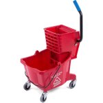 Carlisle Commercial Mop Bucket with Side-Press Wringer 26 Quart - Red (3690805)