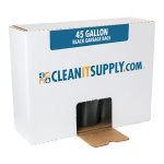CLEANIT 45 Gallon Black Garbage Bags, 40x46, 1.2mil, 100 Bags (CIS517)