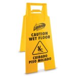 Libman Commercial Caution Wet Floor Sign, Locking Clip, Heavy-Duty (LIBMAN 1369)