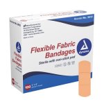 Dynarex 3612, Dynarex® Adhesive Strip, Fabric, Sterile, Tan, 100/Box (486355_BX)