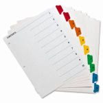 Business Source Index Dividers W/Table Of Contents, 10 Tabs, Multi (BSN21902)