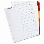 Business Source Index Dividers,Punched,Jan-Dec,11"x8-1/2",12/ST,Multi (BSN21906)
