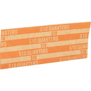 Sparco Coin Wrapper, 60 lb., Quarters, 10.00, Orange, 1000/Pack (SPRTCW25)