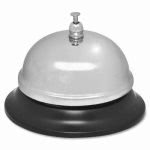 Business Source Nickel Plated Call Bell, Chrome/Black (BSN01583)