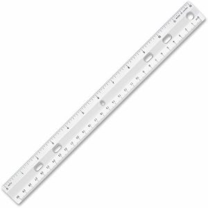 Sparco Standard Plastic Ruler, 12" Long, Holes for Binders, Clear (SPR01488)