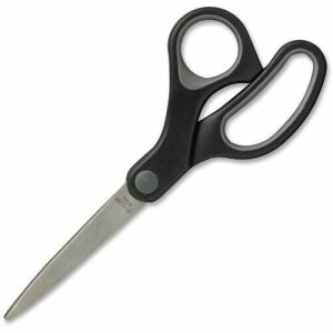 Sparco Straight Scissors, Rubber Handles, 7" Straight, Black (SPR25225)