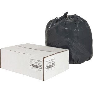 16 Gallon Black Garbage Bags, 24x31, 0.85mil, 500 Bags (NAT00988)