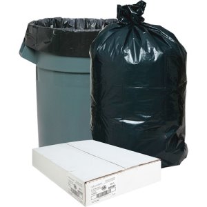 33 Gallon Black Garbage Bags, 33x39, 1.25mil, 100 Bags per Carton (NAT00989)