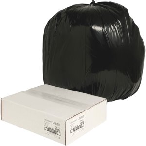 45 Gallon Black Garbage Bags, 40x46, 1.25mil, 100 Bags/Carton (NAT00990)