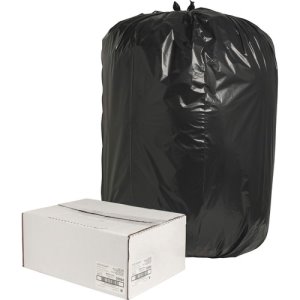 60 Gallon Black Garbage Bags, 38x58, 1.65mil, 100 Bags (NAT00994)