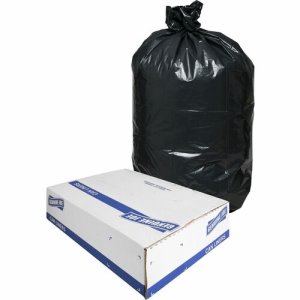 Genuine Joe 30 Gallon Black Garbage Bags, 30x36, 1.5mil, 100 Bags (GJO01532)