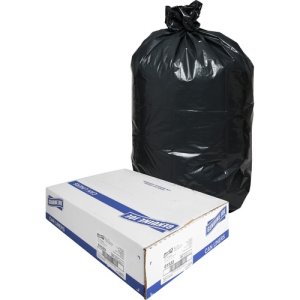 Genuine Joe 33 Gallon Black Garbage Bags, 33x40, 1.5mil, 100 Bags (GJO01533)