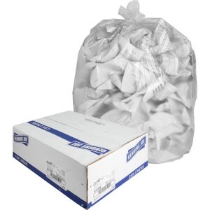 Genuine Joe 45 Gallon Clear Trash Bags, 40x48, 16mic, 250 Bags (GJO01758)