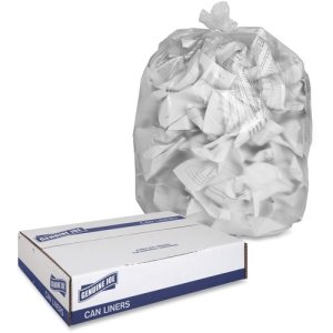 Genuine Joe 56 Gallon Clear Trash Bags, 43x48, 16mic, 200 Bags (GJO01760)