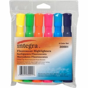 Integra Desk Highlighter, Chisel Tip, 6 Color/ST, Assorted (ITA30001)