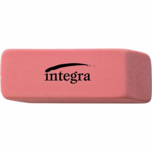 Integra Pencil Eraser, Beveled End, Medium, 4/5"x2"x2/5", Pink (ITA36522)