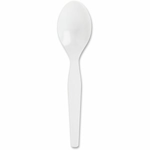 Genuine Joe Polystyrene Spoons, White, Heavyweight, 100 Spoons (GJO10432)