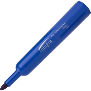 Integra Permanent Markers, Chisel Tip, Blue, 12 Markers (ITA33327)