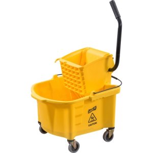 Genuine Joe 26-qt. Side Press Mop Bucket Wringer Combo, Yellow (GJO60466)
