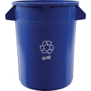 Genuine Joe Trash Container, 32 Gallon, Heavy-Duty, Blue (GJO60464)