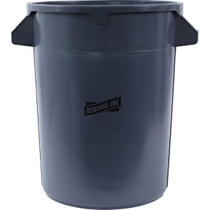 Genuine Joe 32 Gallon Heavy Duty Trash Container, Gray, Each (GJO60463)