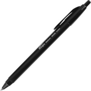 Integra Ballpoint Pens, Retractable, Medium Point, Black Barrel/Ink (ITA38089)