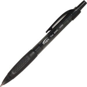 Integra Ballpoint Pens, Retractable, Fine Point, Black Ink, 12 Pens (ITA82952)
