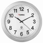 Lorell Wall Clock, 12", Arabic Numerals, White Dial/Silver Frame (LLR60996)