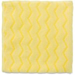 Rubbermaid Microfiber Cleaning Cloth, Reusable, 16" x 16", Yellow, EA (RCPQ610)