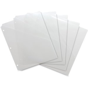 Business Source Binder Pockets, Poly, Letter, 8-1/2"x11", 5/PK, Clear (BSN32375)
