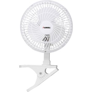 Lorell 6" Clip-On Fan,2-Speed,5' Cord,8"x6"x9-1/2",Light Gray (LLR44552)
