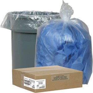 33 Gallon Clear Garbage Bags, 33x39, 1.25mil, 100 Bags (NAT29900)
