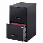 Lorell SOHO 2-Drawer Steel File Cabinet, 14.3w x 24h, Black (LLR14341)