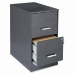 Lorell Steel SOHO 2-Drawer File Cabinet, 14.3w x 26.7h, Dark Gray (LLR16871)