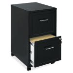 Lorell SOHO 2-Drawer Mobile File Cabinet, 14.3w x 24.5h, Black (LLR16872)