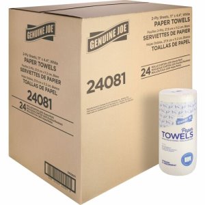Genuine Joe 24081 Household Roll Paper Towels, 2-Ply, White, 24 Rolls (GJO24081)