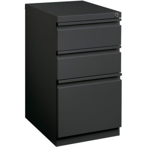 Lorell 3-Drawer Mobile File Cabinet, Steel, 15w x 19.9h, Charcoal (LLR66909)