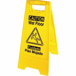 Genuine Joe Universal Graphic Wet Floor Sign, Yellow, Each (GJO85117)