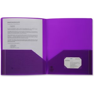 Business Source 2-pocket Letter Size Poly Portfolio, Purple (BSN20879)