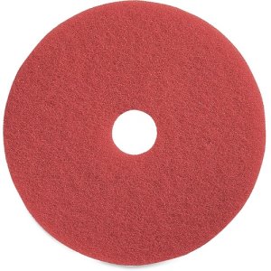 Genuine Joe 16" Red Buffing Floor Pad, Synthetic Fiber, 5 Pads (GJO90416)