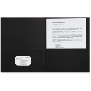 Sparco 2-Pocket Leatherette Portfolio, 25 Portfolios, One Box (SPR78546)