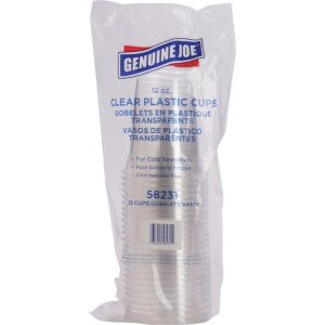 Genuine Joe Clear Plastic Cups, 12 fl oz, Cold Drink, 500 Cups (GJO58231CT)
